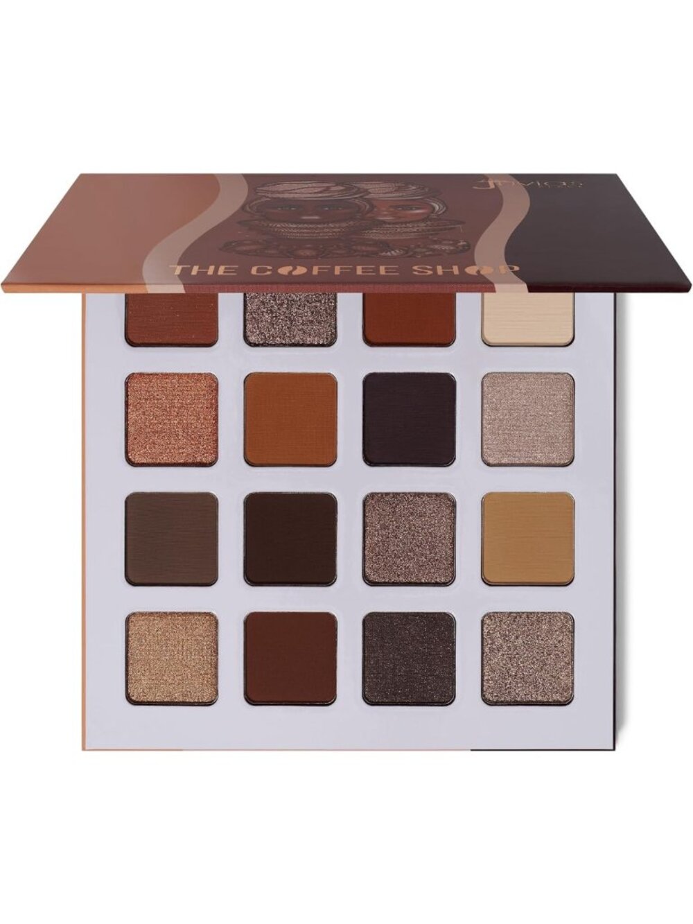 16-Pan Coffee Shop Eyeshadow Palette - Buttery Smooth Eye Makeup for All Looks